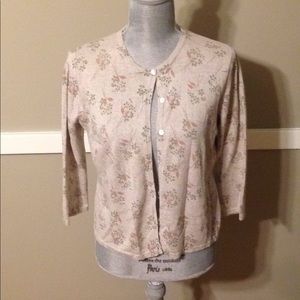 Beige with flowers cardigan
